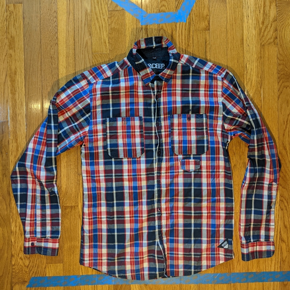 10.DEEP Men's Plaid Shirt Size Large 10 Deep